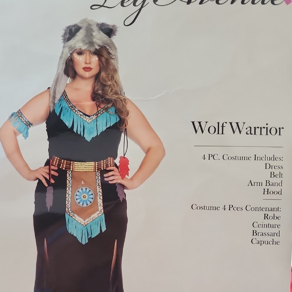 Leg Avenue Wolf Warrior Costume with Blue and Brown Accents